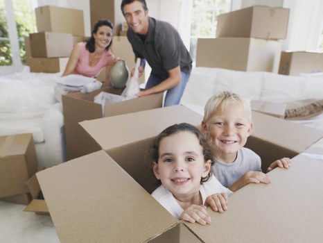 Moving boxes and furniture from a Watford apartment building