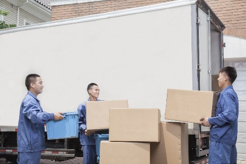 A small business office setup prepared for relocation