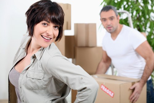 Office relocation team handling equipment in Watford