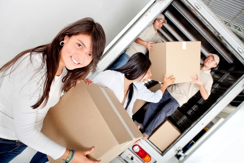 Packed boxes prepared for a Watford home move