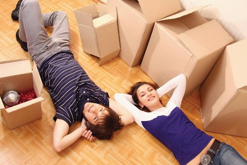 Preparation for a home move using a removal truck