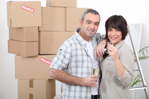 Loading furniture and boxes into a removal van